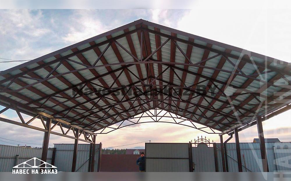 Двускатный навес 6 х 7-2