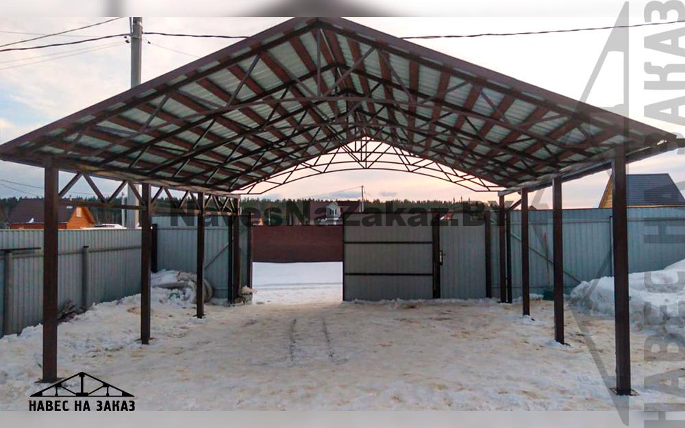 Двускатный навес 6 х 7