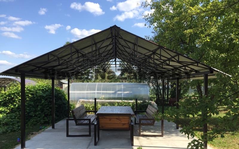 Беседка-навес для дачи из металла 5 на 5
