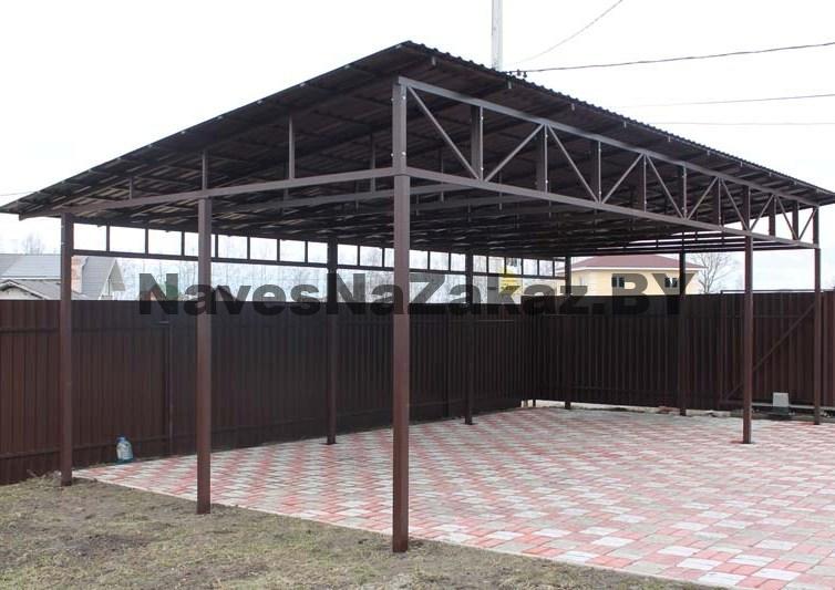 Навес для авто односкатный 6 на 8