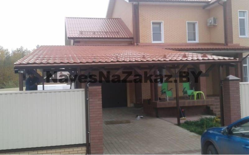 Односкатные навесы из металлочерепицы