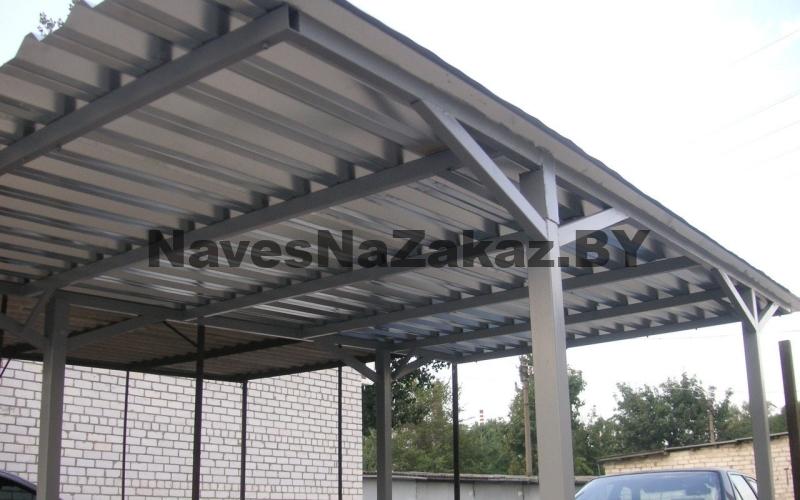 Односкатный навес для машины