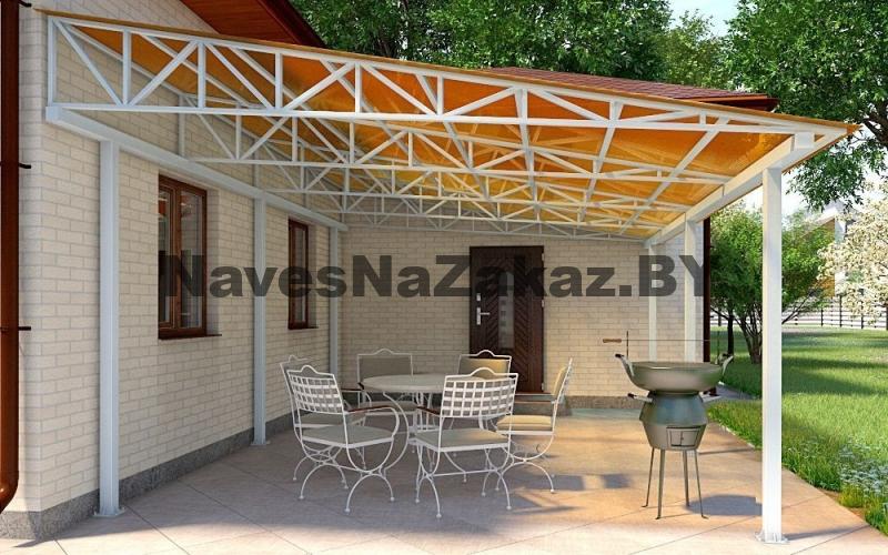 Односкатный навес для зоны отдыха 5 на 6м