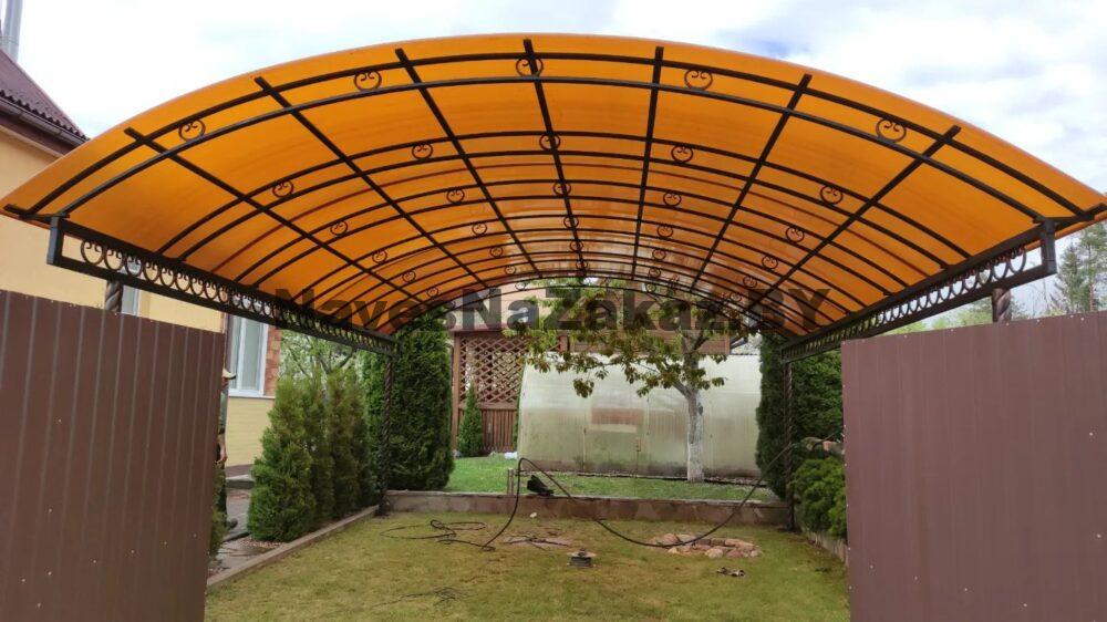 Кованый арочный навес для авто 4 на 6