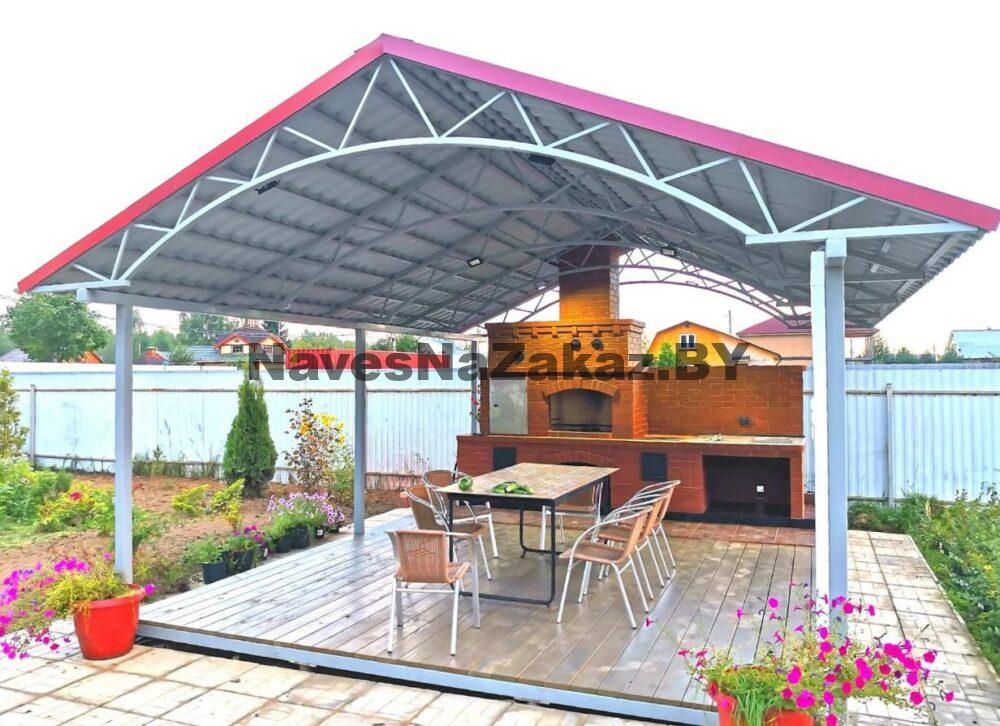 Беседка двускатная из металлопрофиля 4 на 8