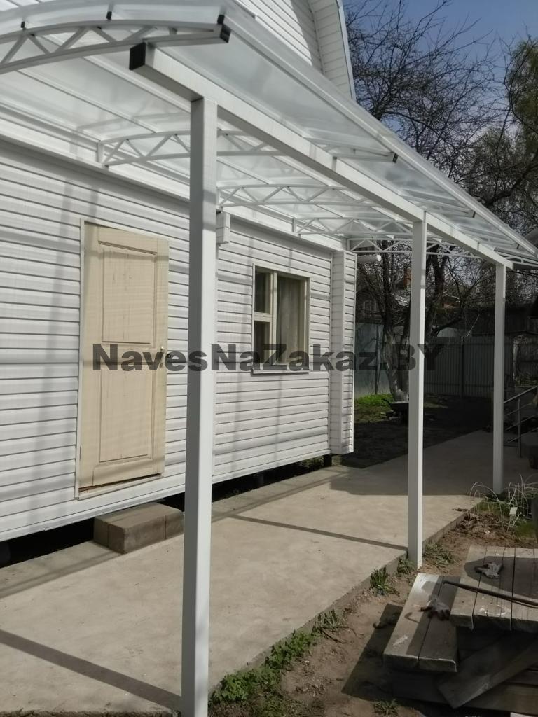 Арочный навес к дому 2 на 6